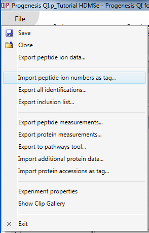 The import peptide ions numbers as tag