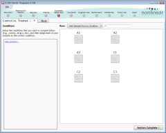 The design screen for our Control vs. Treated experiment