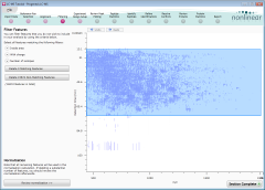 Dragging out a retention time window on the Filtering screen