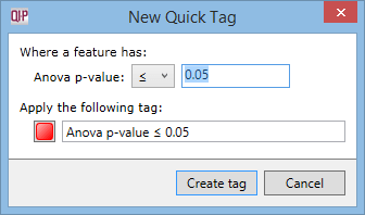 The Create New Tag window