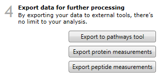 The export buttons at review proteins