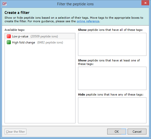 The 'Create a filter' window