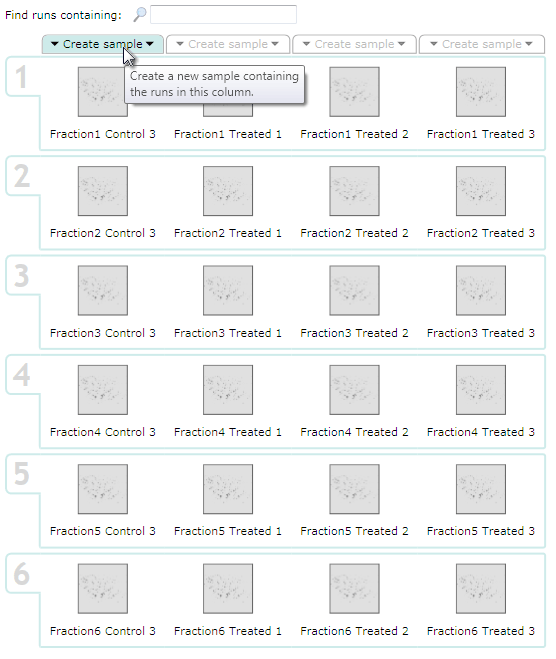 Create samples from columns