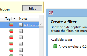 Tags and filtering in Progenesis