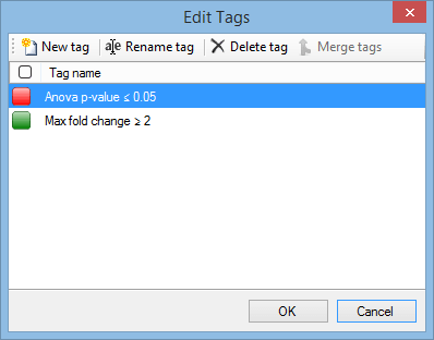 The Edit Tags window