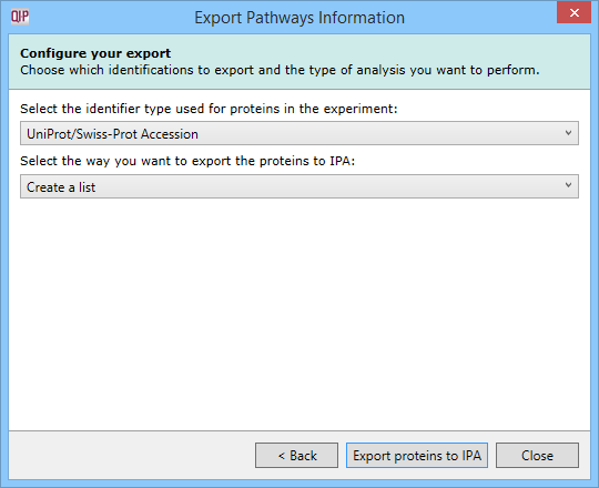 The IPA list creation options