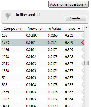 Q-value table screenshot