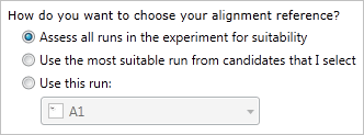 The three options for the method use for choosing an alignment reference