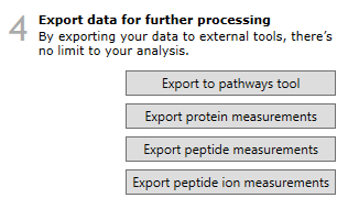The export buttons at review proteins