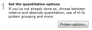 The Protein options button in the Review Proteins window
