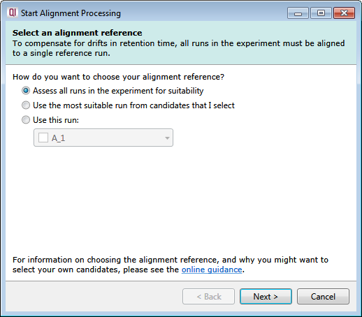 Alignment processing wizard