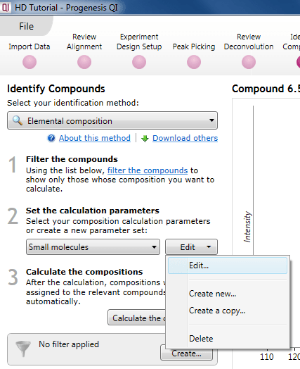 The dialog for editing or creation of a new set