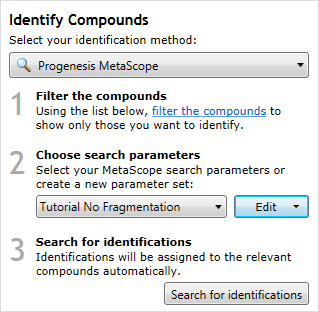 The MetaScope search method, with an example file and parameters chosen.