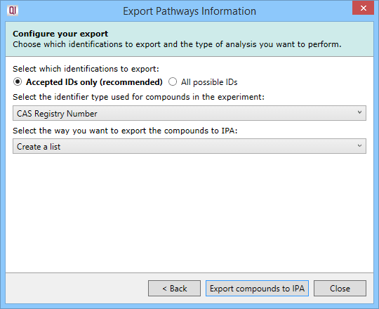 The IPA list creation options