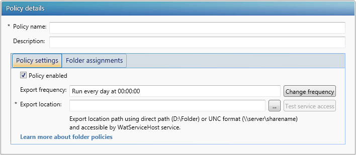 Export policy details