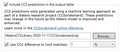 The Waters® CCSondemand feature for the METLIN™ MS/MS Library 2019 for Progenesis QI