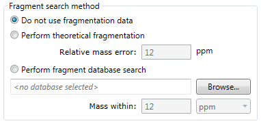 MetaScope search parameters Fragment search method section