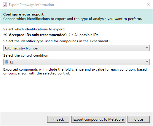 Configure your export with Swiss-Prot and "A" selected