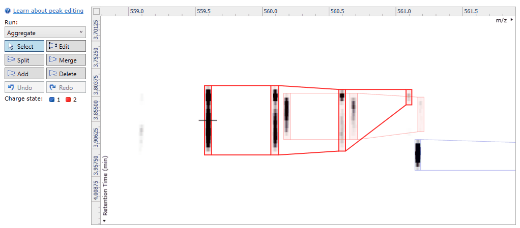 Splitting in the RT direction using a vertical line