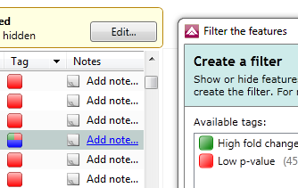 Tags and filtering in Progenesis