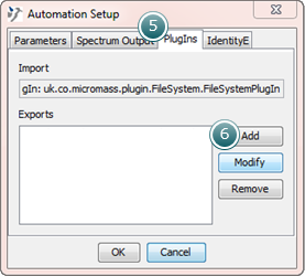 Automation Setup dialog