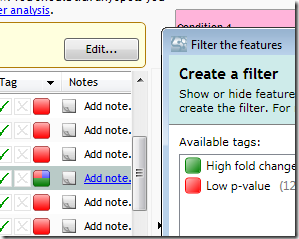 Tags and filtering in TransOmics™ Informatics