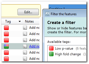 Tags and filtering in TransOmics™ Informatics